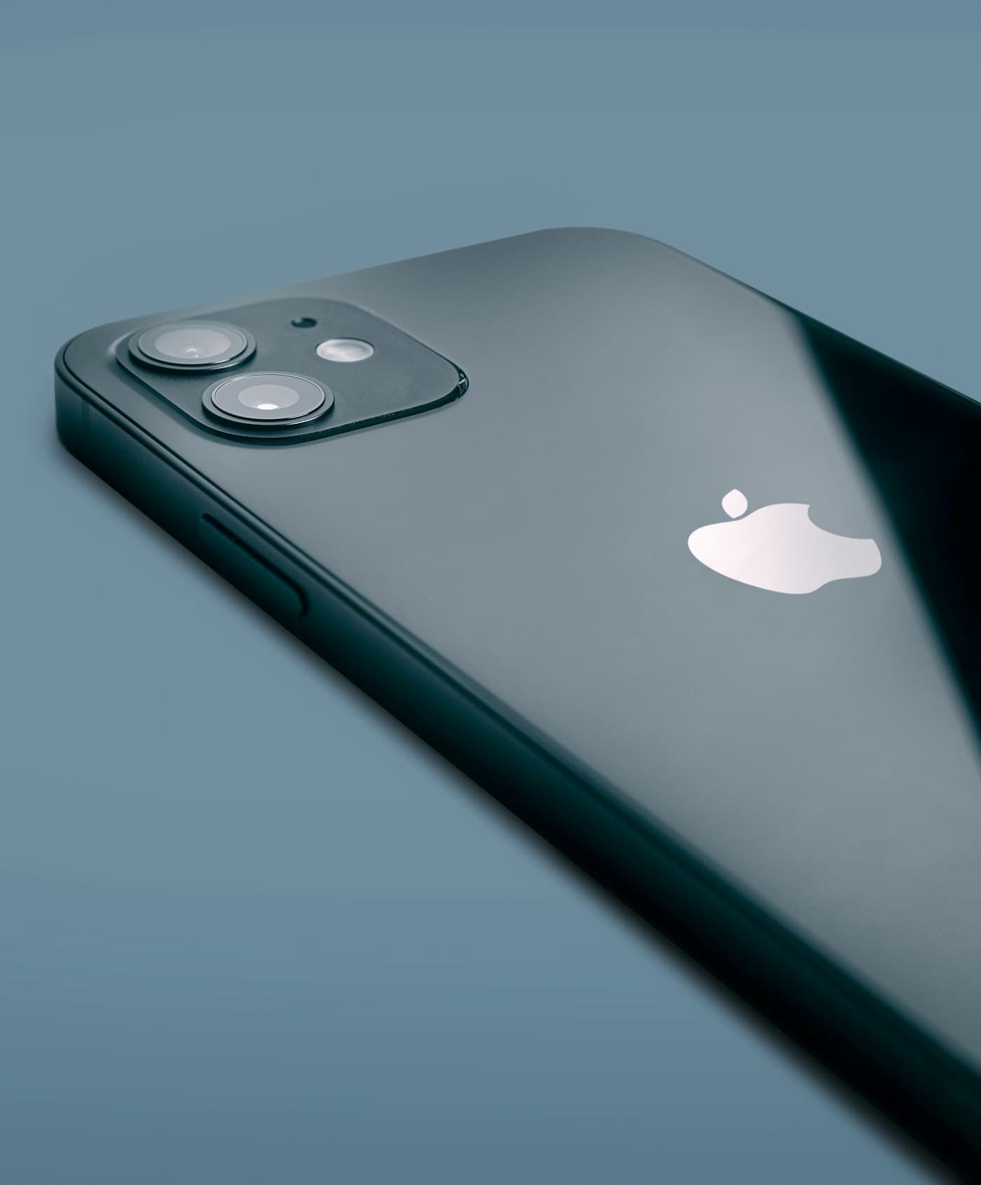 Back of a dark green iPhone